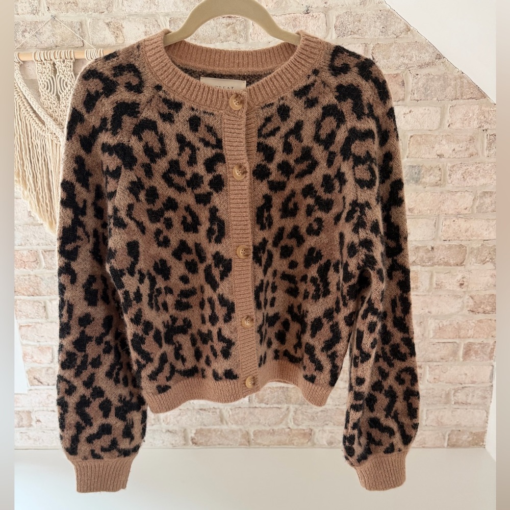 THE GREAT. Windsor Cardigan in Leopard. Size 1. - Picture 4 of 5